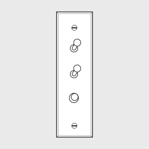 Élégance – Grande plaque interrupteur 2 leviers et 1 bouton.