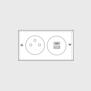 Elegance – Double power outlet with USBC+A