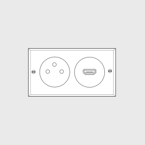 Elegance – Double power outlet with HDMI