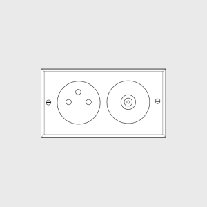 Élégance – Prise double électrique et BOX TV