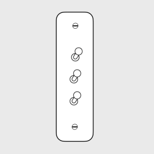 Néo – Grande plaque interrupteur 3 leviers.